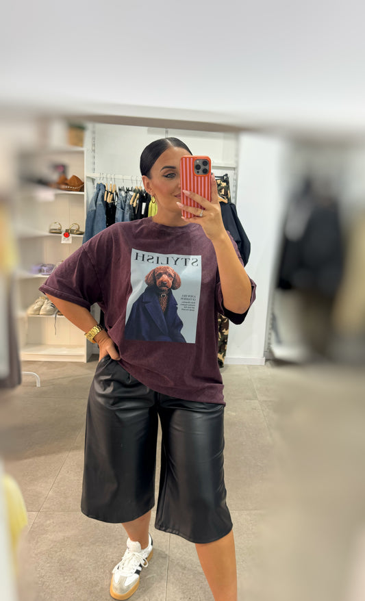 Camiseta Efecto Lavado Bourdeos