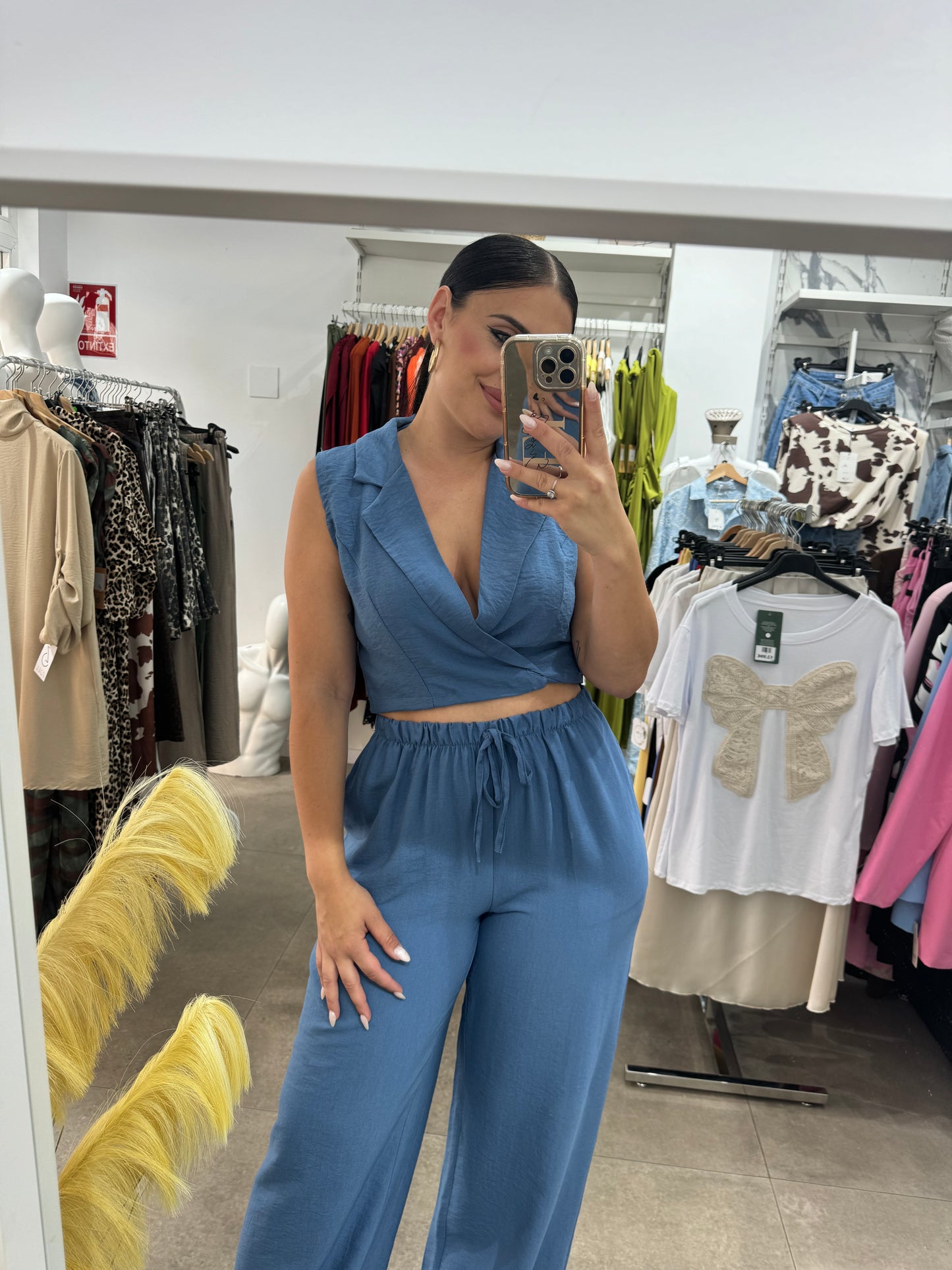 Conjunto Top y Pantalon Azul