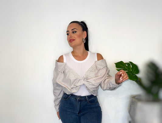 Camiseta con Camisa de Rayas