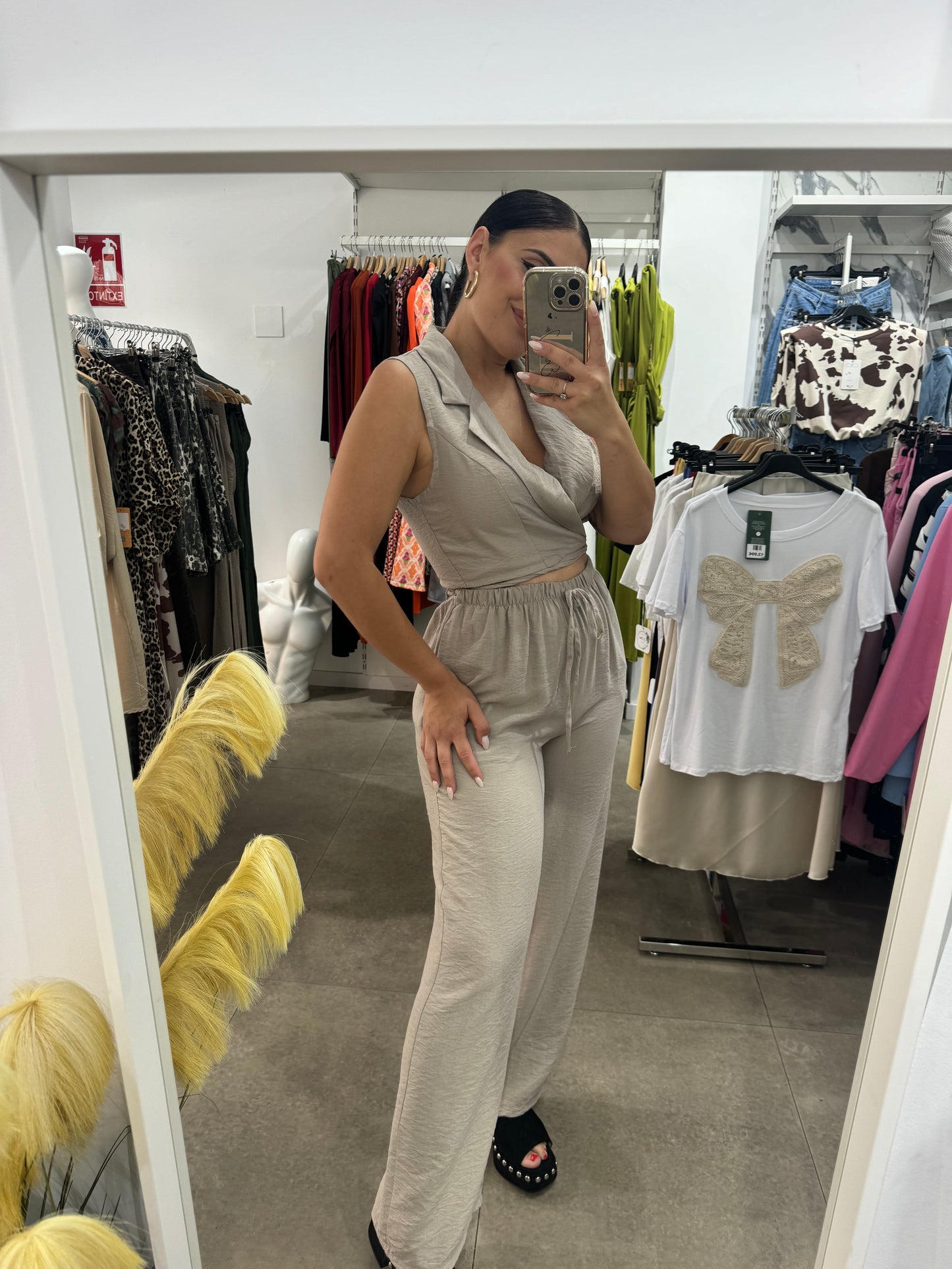 Conjunto Top y Pantalón Taupe