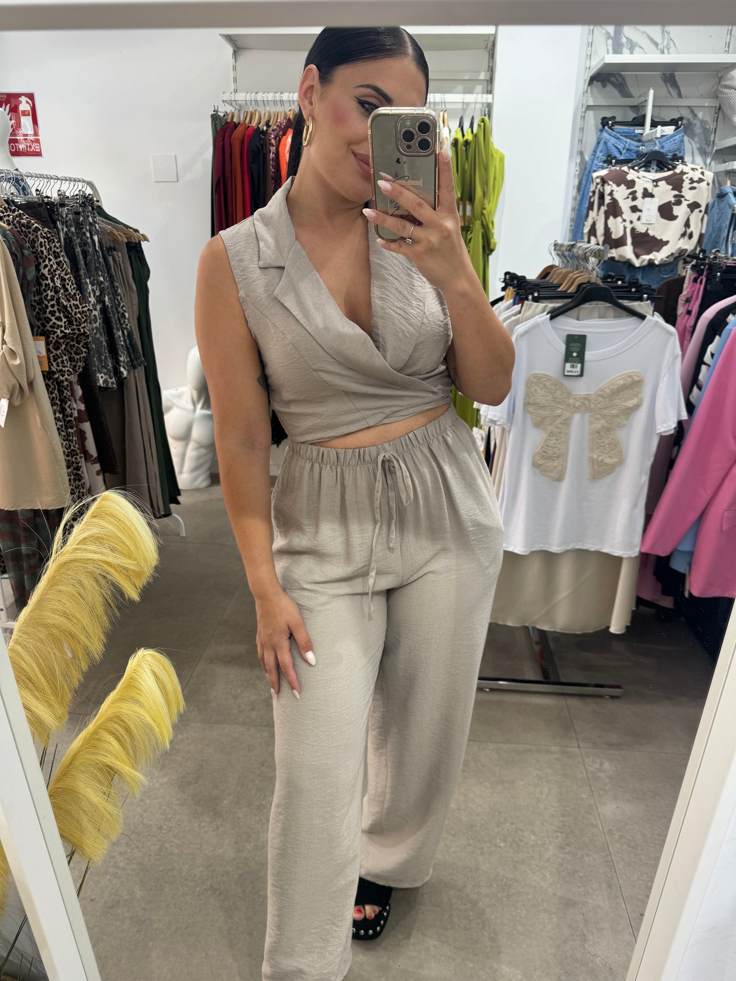 Conjunto Top y Pantalón Taupe