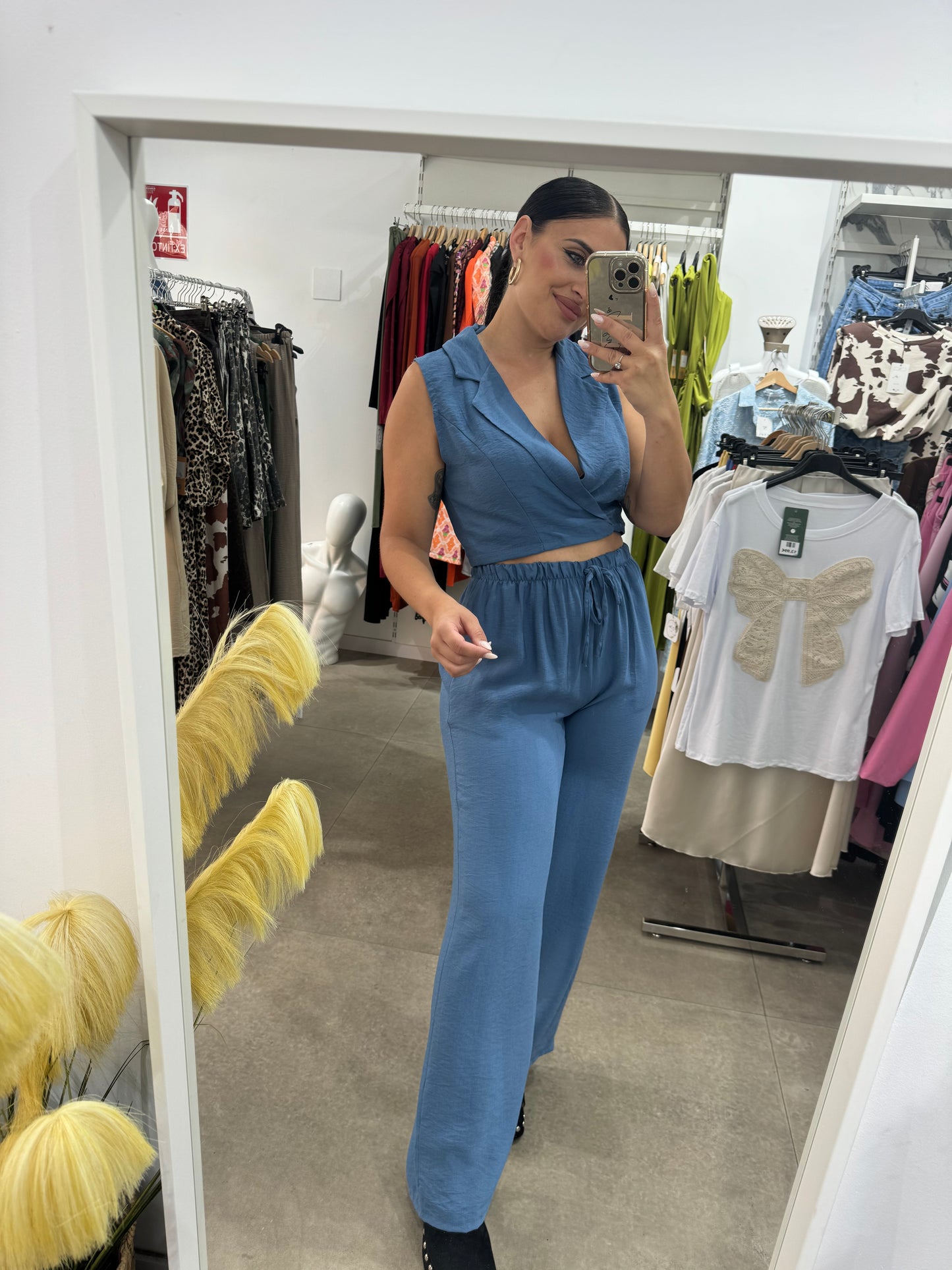 Conjunto Top y Pantalon Azul