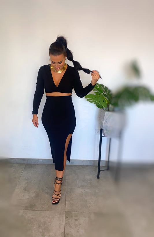 Conjunto Canalé Top y Falda