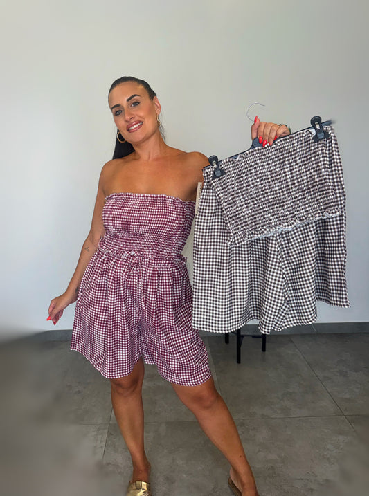 Conjunto Vichy Bourdeos