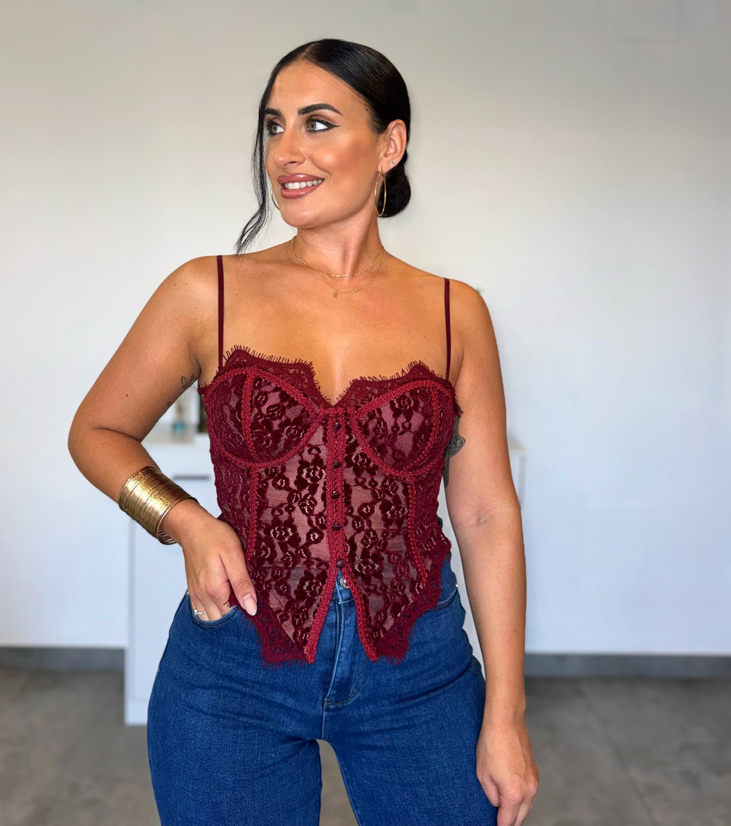 Corset Encaje Bourdeos