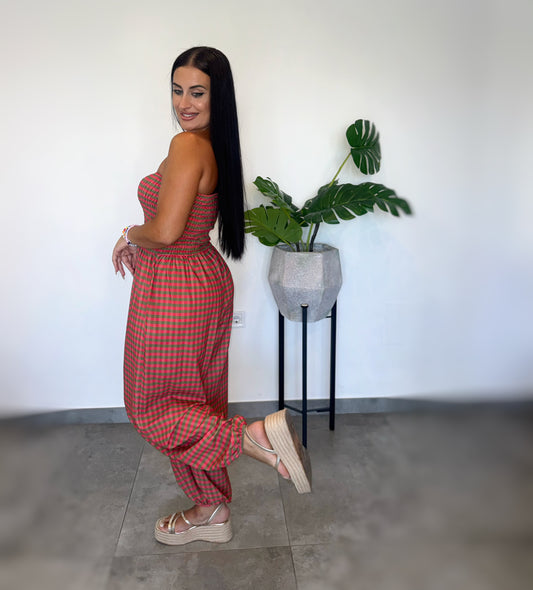 Mono Jogger Vichy Honor Coral Caqui