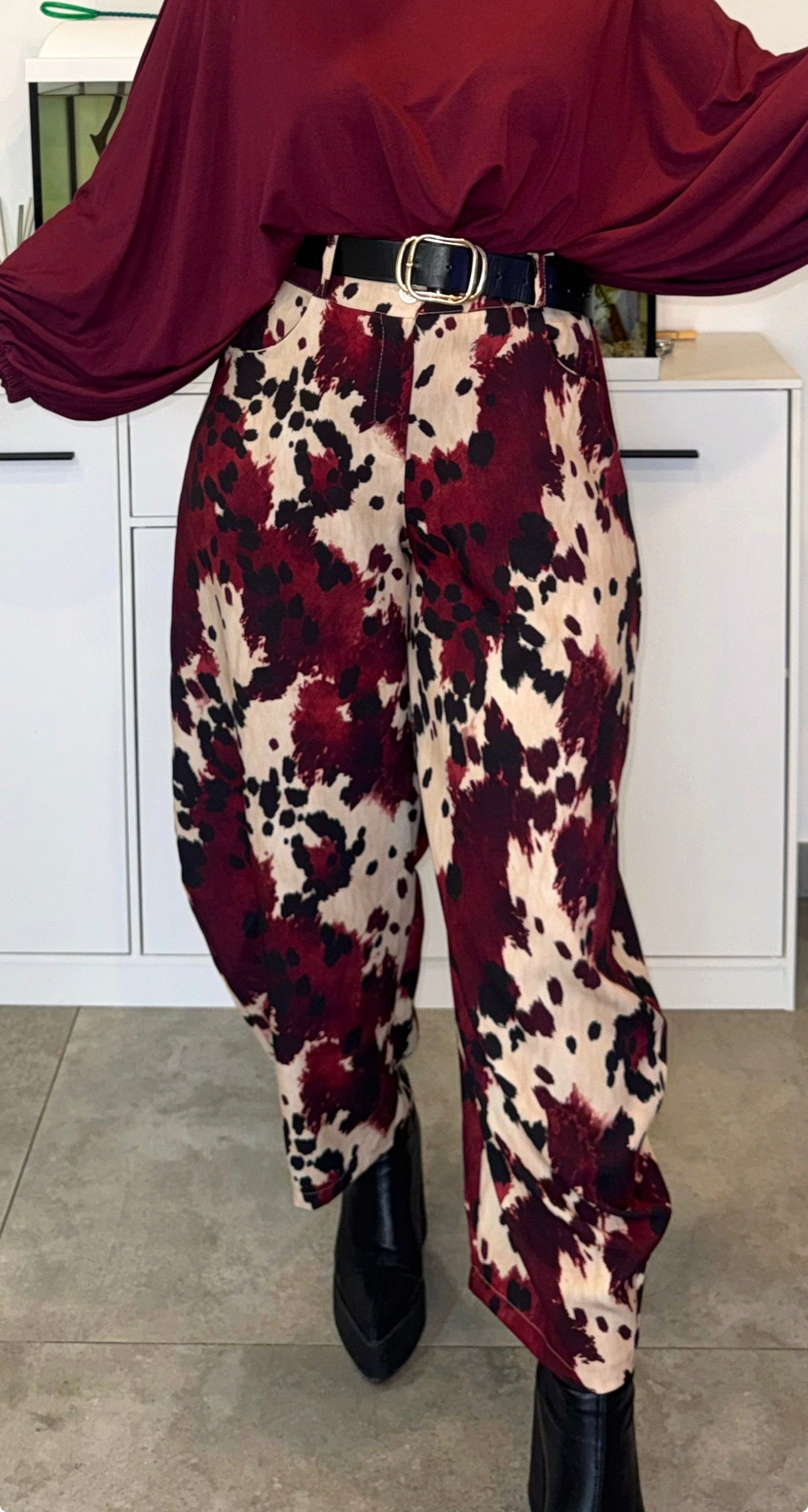 Pantalón Estampado Amancio Bourdeos